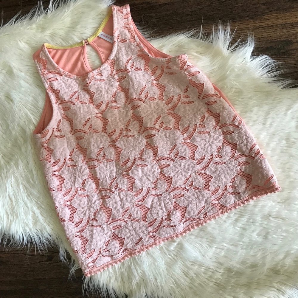 Pink Foral Laced Top